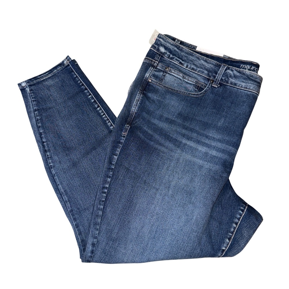 Maurices Super Skinny Jeans 24W Blue Everflex High Rise‎ Plus Size Denim